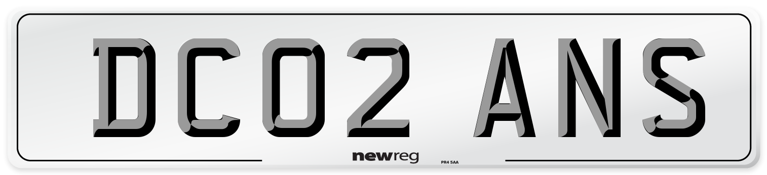 DC02 ANS Number Plate from New Reg